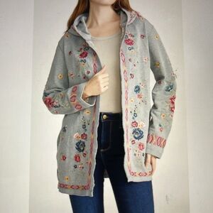 Driftwood Embroidery Cardigan with Hood
